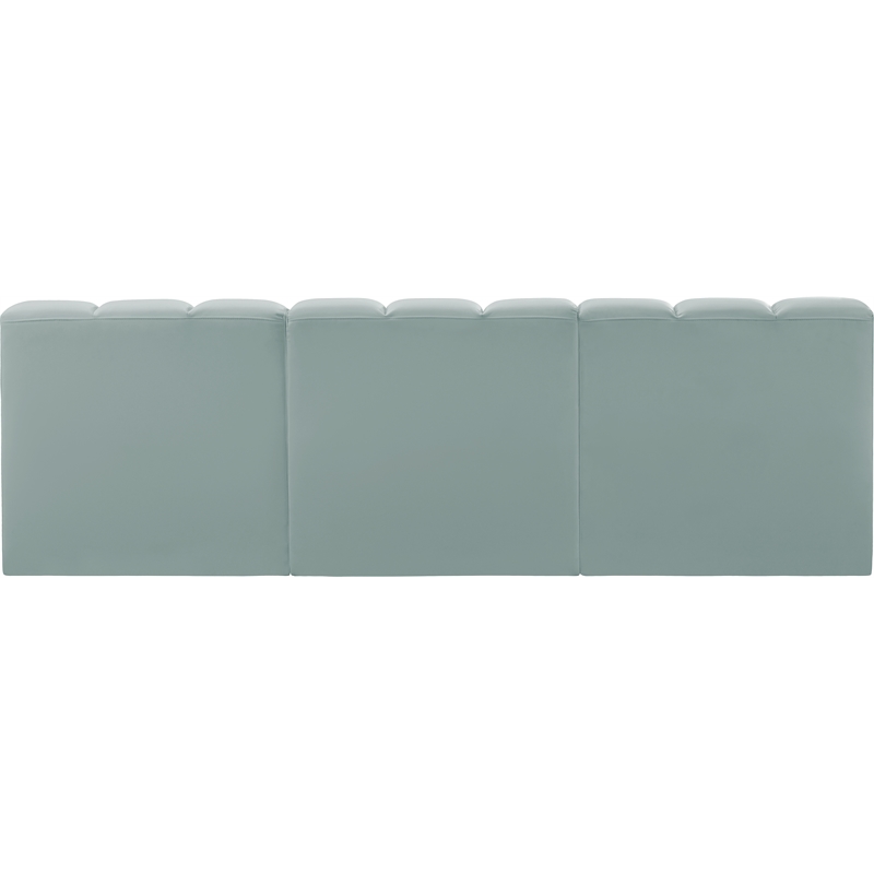Meridian Furniture Arc Mint Green Vegan Leather Modular Sectional
