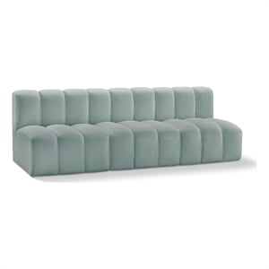 Meridian Furniture Arc Mint Green Vegan Leather Modular Sectional