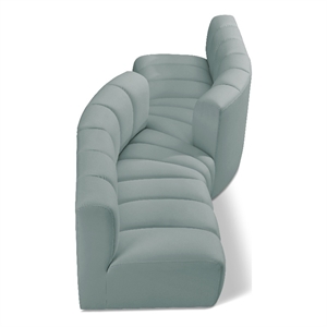 Meridian Furniture Arc Mint Green Vegan Leather Modular Sectional