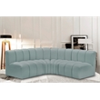 Meridian Furniture Arc Mint Green Vegan Leather Modular Sectional