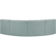 Meridian Furniture Arc Mint Green Vegan Leather Modular Sectional