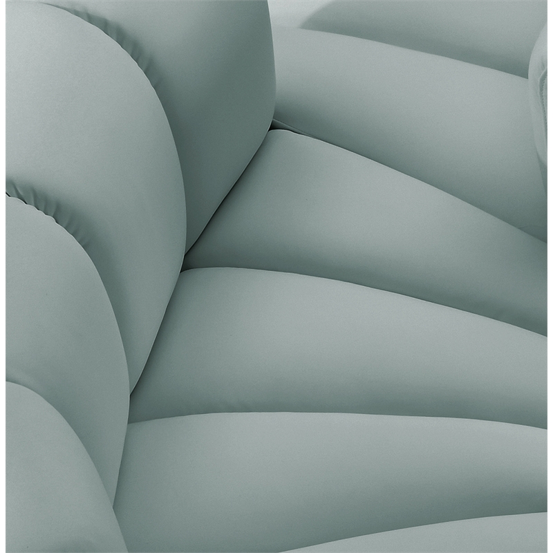 Meridian Furniture Arc Mint Green Vegan Leather Modular Sectional