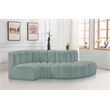 Meridian Furniture Arc Mint Green Vegan Leather Modular Sectional