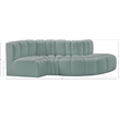 Meridian Furniture Arc Mint Green Vegan Leather Modular Sectional