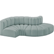 Meridian Furniture Arc Mint Green Vegan Leather Modular Sectional