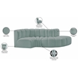 Meridian Furniture Arc Mint Green Vegan Leather Modular Sectional