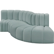 Meridian Furniture Arc Mint Green Vegan Leather Modular Sectional
