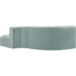 Meridian Furniture Arc Mint Green Vegan Leather Modular Sectional