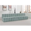 Meridian Furniture Arc Mint Green Vegan Leather Modular Sectional