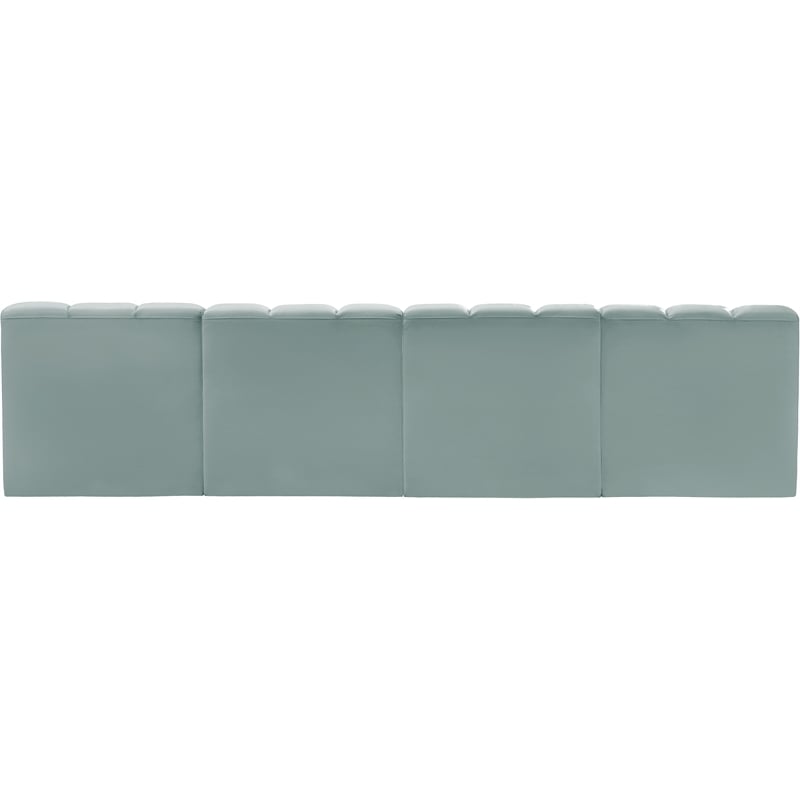 Meridian Furniture Arc Mint Green Vegan Leather Modular Sectional