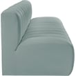 Meridian Furniture Arc Mint Green Vegan Leather Modular Sectional