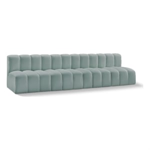 Meridian Furniture Arc Mint Green Vegan Leather Modular Sectional