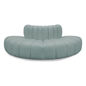 Meridian Furniture Arc Mint Green Vegan Leather Modular Sectional