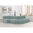 Meridian Furniture Arc Mint Green Vegan Leather Modular Sectional