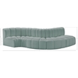 Meridian Furniture Arc Mint Green Vegan Leather Modular Sectional