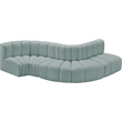 Meridian Furniture Arc Mint Green Vegan Leather Modular Sectional
