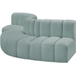 Meridian Furniture Arc Mint Green Vegan Leather Modular Sectional
