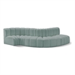 Meridian Furniture Arc Mint Green Vegan Leather Modular Sectional