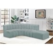 Meridian Furniture Arc Mint Green Vegan Leather Modular Sectional