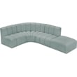 Meridian Furniture Arc Mint Green Vegan Leather Modular Sectional