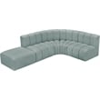 Meridian Furniture Arc Mint Green Vegan Leather Modular Sectional