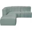 Meridian Furniture Arc Mint Green Vegan Leather Modular Sectional