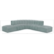 Meridian Furniture Arc Mint Green Vegan Leather Modular Sectional