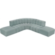 Meridian Furniture Arc Mint Green Vegan Leather Modular Sectional