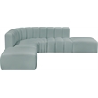 Meridian Furniture Arc Mint Green Vegan Leather Modular Sectional