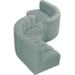 Meridian Furniture Arc Mint Green Vegan Leather Modular Sectional