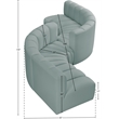 Meridian Furniture Arc Mint Green Vegan Leather Modular Sectional