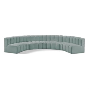 Meridian Furniture Arc Mint Green Vegan Leather Modular Sectional