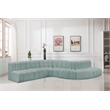 Meridian Furniture Arc Mint Green Vegan Leather Modular Sectional