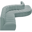 Meridian Furniture Arc Mint Green Vegan Leather Modular Sectional
