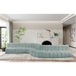 Meridian Furniture Arc Mint Green Vegan Leather Modular Sectional