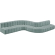 Meridian Furniture Arc Mint Green Vegan Leather Modular Sectional