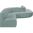 Meridian Furniture Arc Mint Green Vegan Leather Modular Sectional