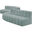 Meridian Furniture Arc Mint Green Vegan Leather Modular Sectional