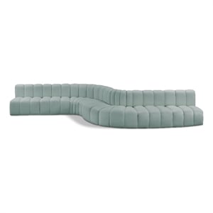 Meridian Furniture Arc Mint Green Vegan Leather Modular Sectional
