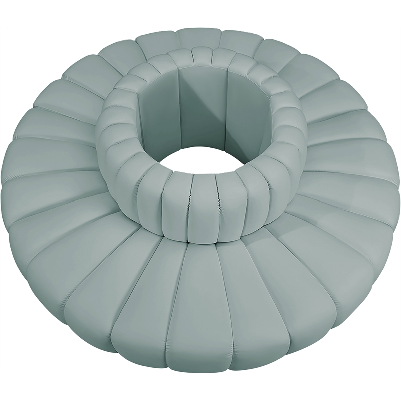 Meridian Furniture Arc Mint Green Vegan Leather Modular Sectional