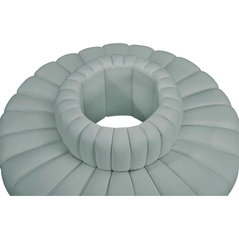 Meridian Furniture Arc Mint Green Vegan Leather Modular Sectional