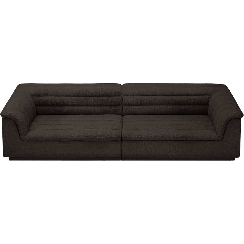 Meridian Furniture Cascade Brown Boucle Fabric Modular Sofa