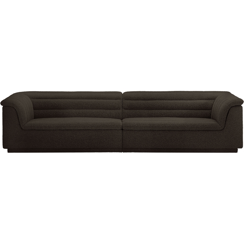 Meridian Furniture Cascade Brown Boucle Fabric Modular Sofa