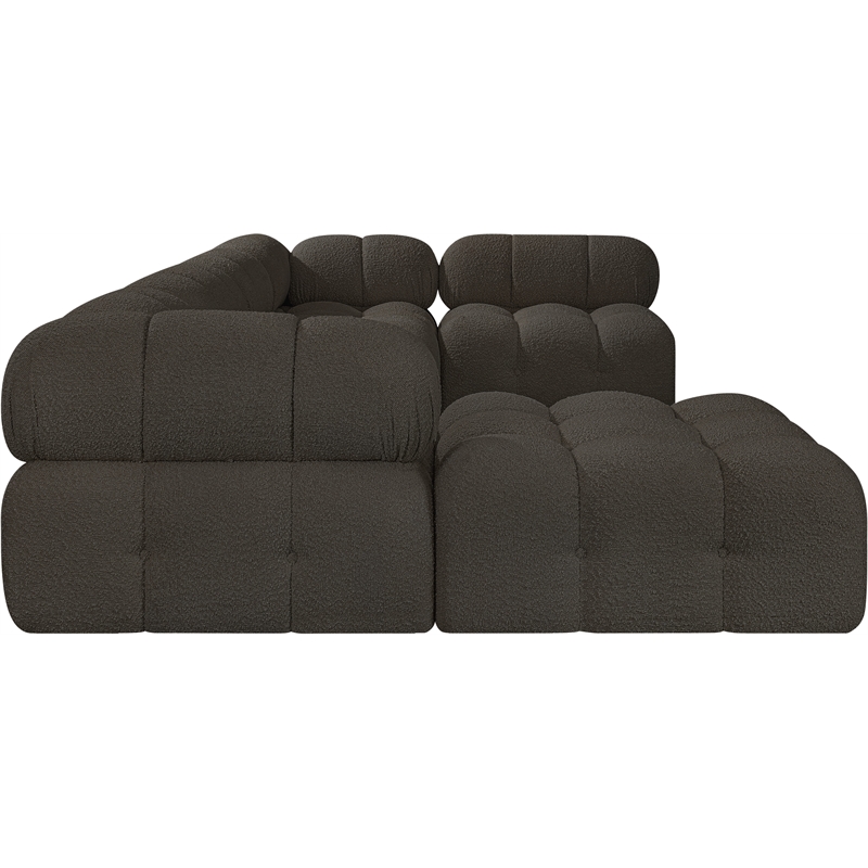 Meridian Furniture Ames Brown Boucle Fabric Modular Sectional