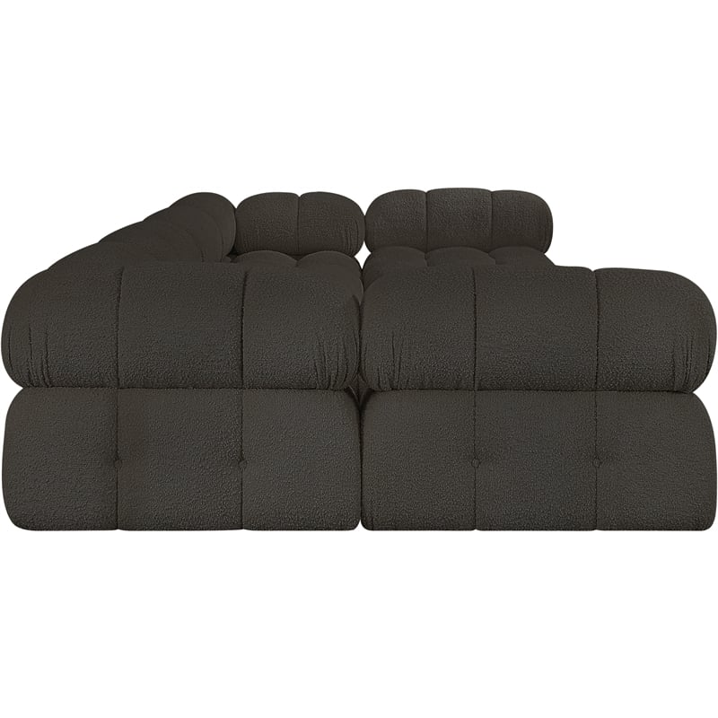 Meridian Furniture Ames Brown Boucle Fabric Modular Sectional