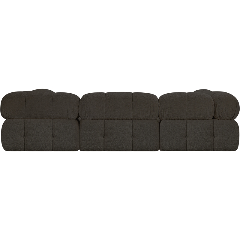 Meridian Furniture Ames Brown Boucle Fabric Modular Sectional