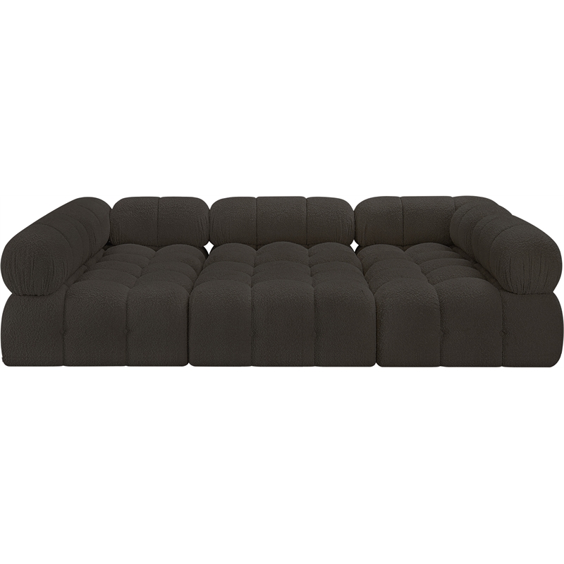 Meridian Furniture Ames Brown Boucle Fabric Modular Sectional