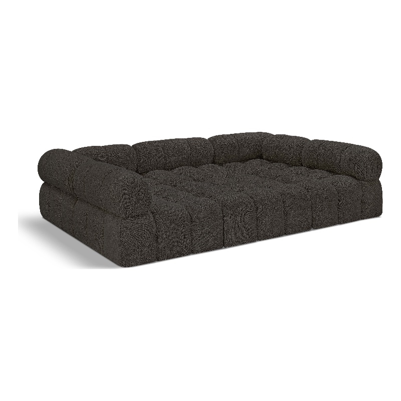 Meridian Furniture Ames Brown Boucle Fabric Modular Sectional