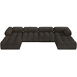 Meridian Furniture Ames Brown Boucle Fabric Modular Sectional