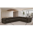 Meridian Furniture Ames Brown Boucle Fabric Modular Sectional